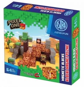 Zestaw klocków magnetycznych AstraFun Pixel One Lava - 64 el.